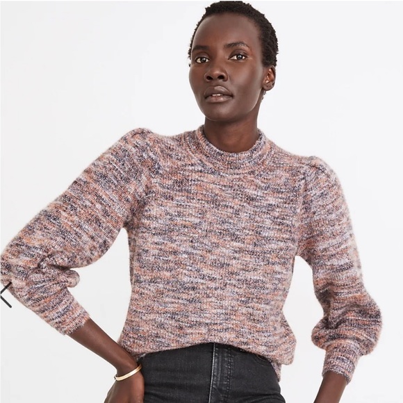 Madewell Sweaters - Madewell Space-Dyed Eaton Puff-Sleeve Pullover Sweater